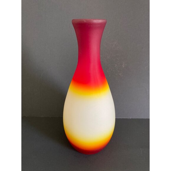 Vintage Imperial Art Glass Peach Blow Vase Cadmium GLOWS - Picture 2 of 9